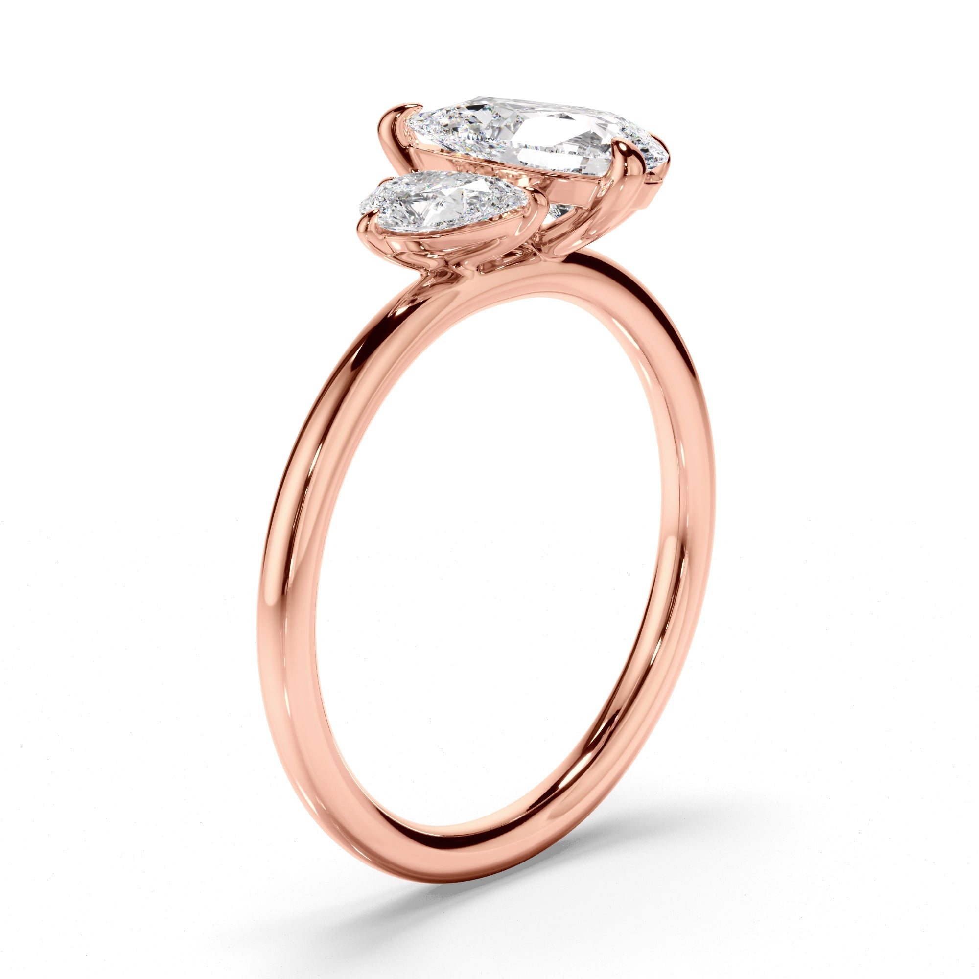 Pear Cut Diamond Toi et Moi Engagement Ring