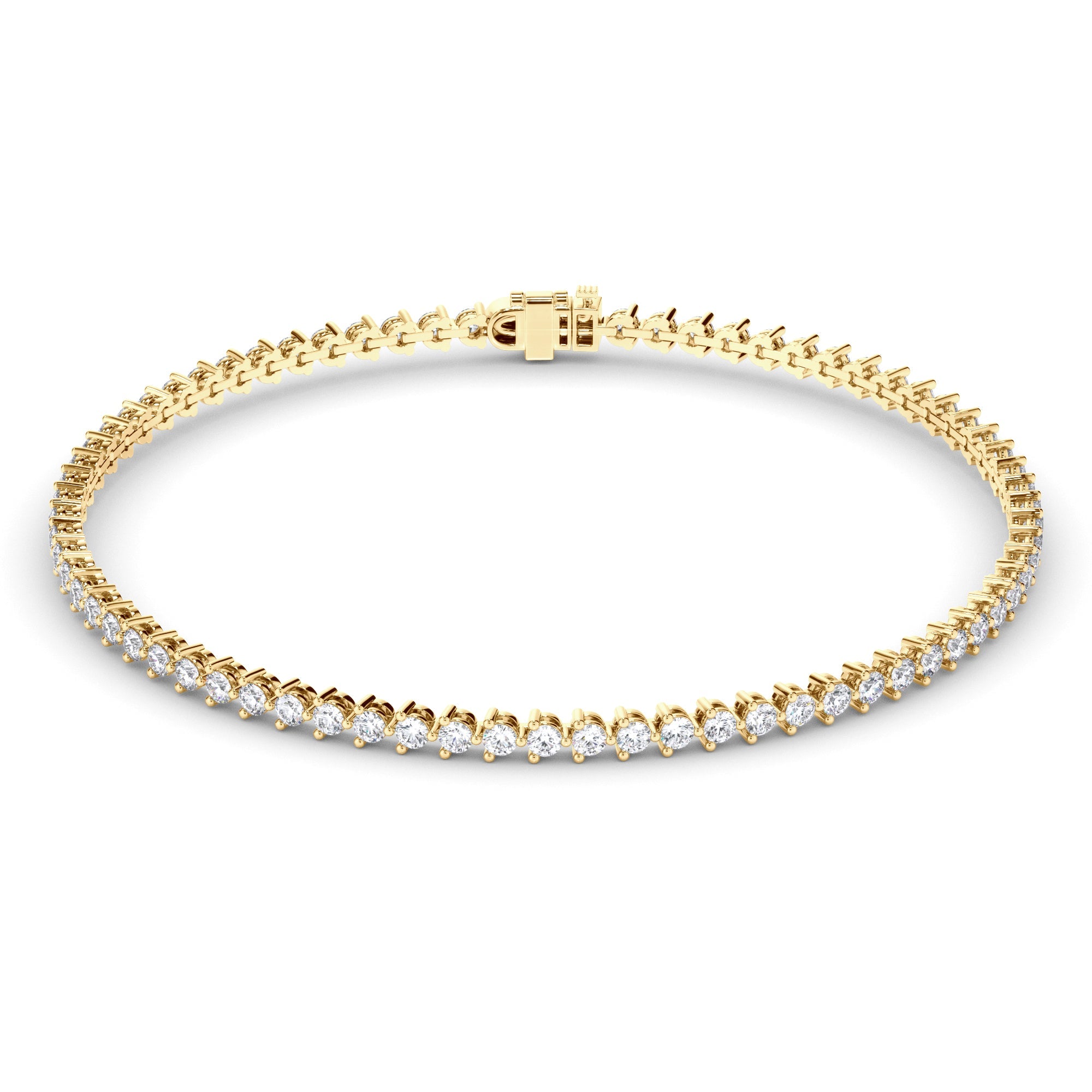 Round Brilliant Cut Natural Mined Diamond Tennis Bracelet