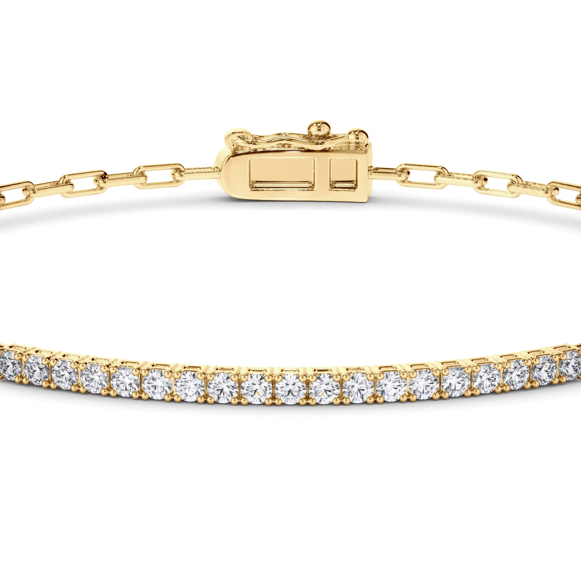 Round Brilliant Cut Natural Mined Diamond Tennis Bracelet