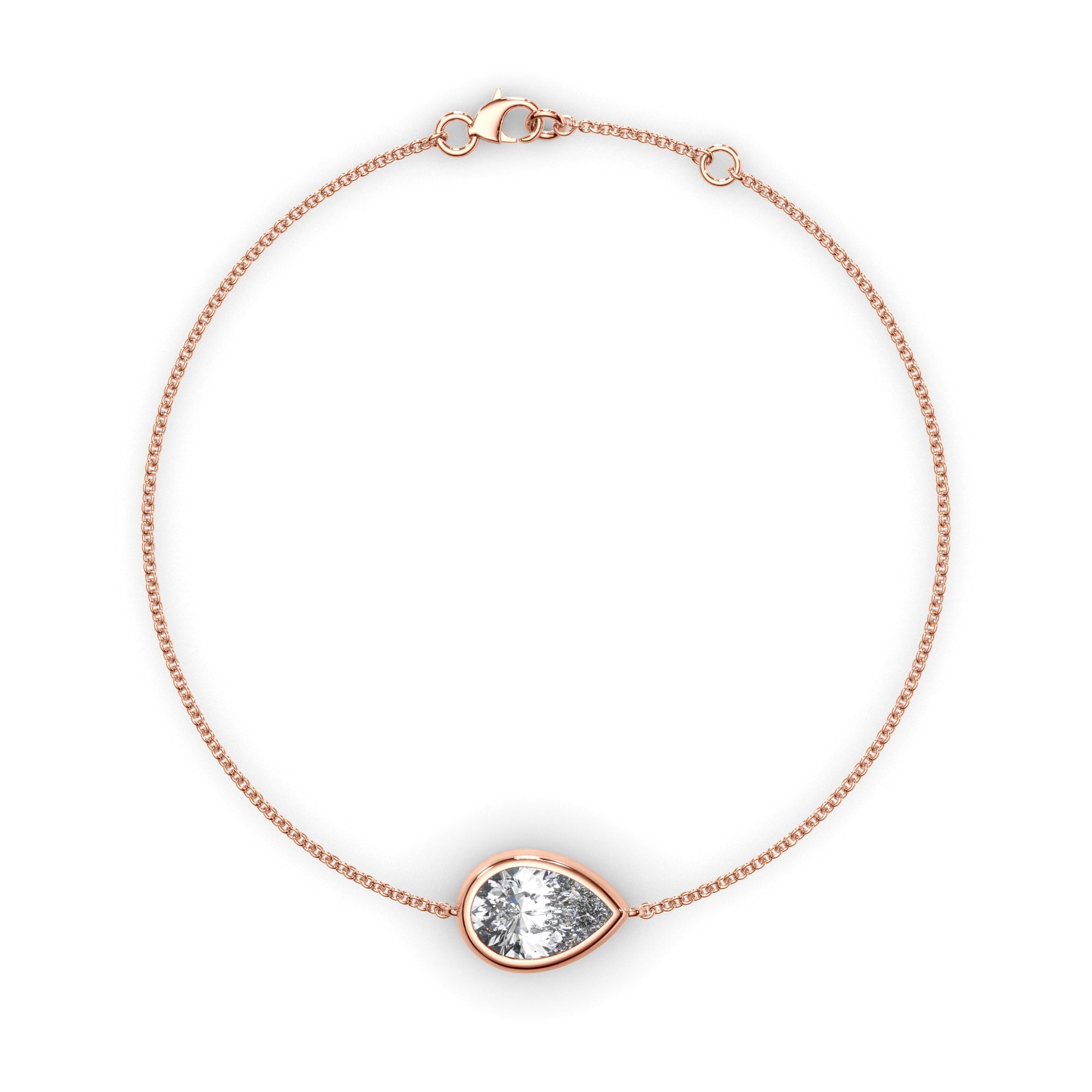 Pear Cut Diamond Bezel Set Bracelet