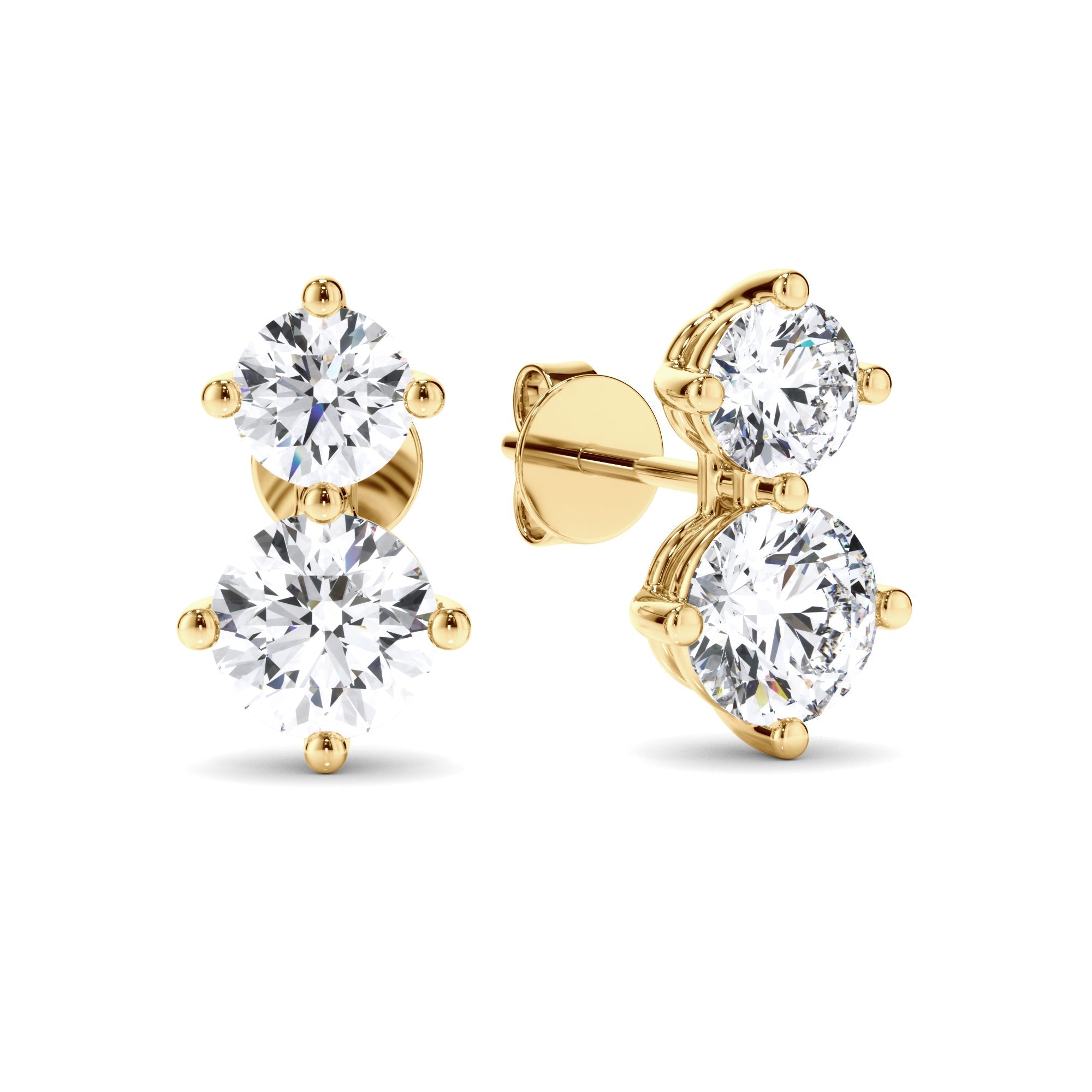 Round Brilliant Cut Diamond Stud Earrings