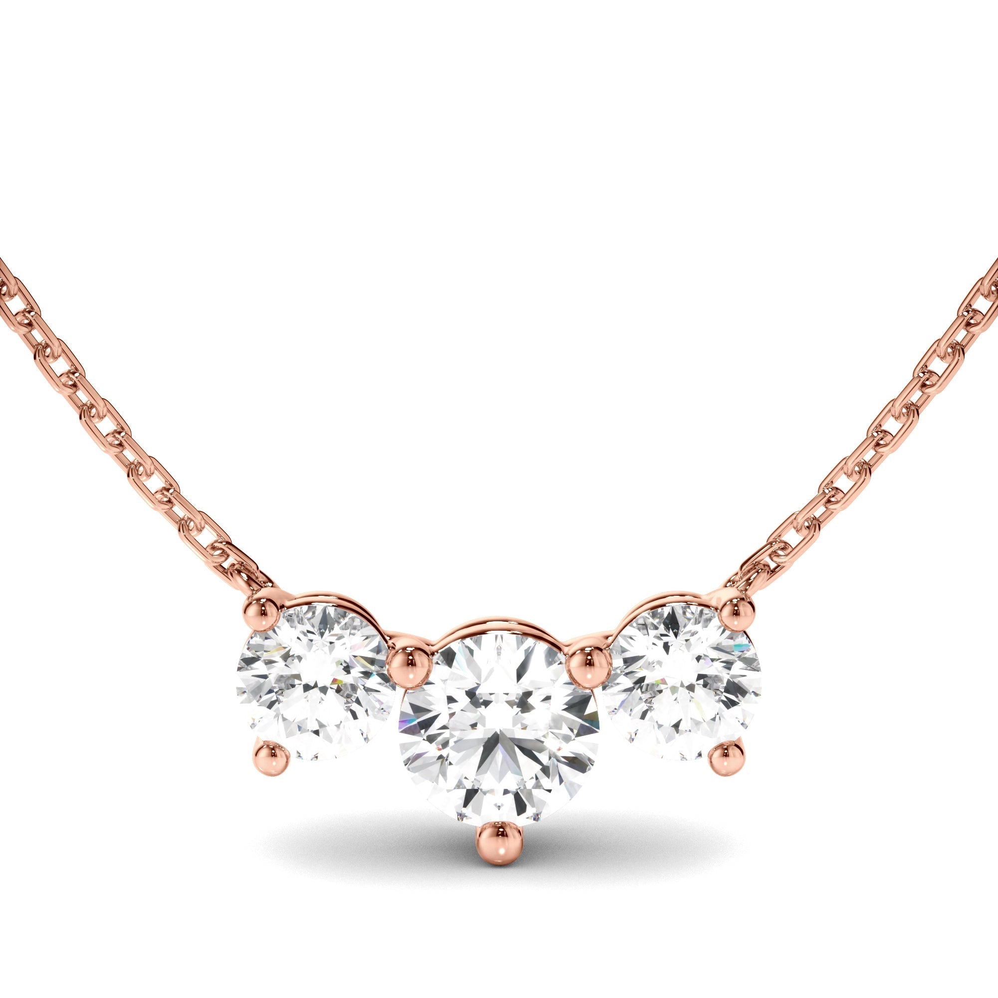 Round Brilliant Cut Diamond Trilogy Necklet