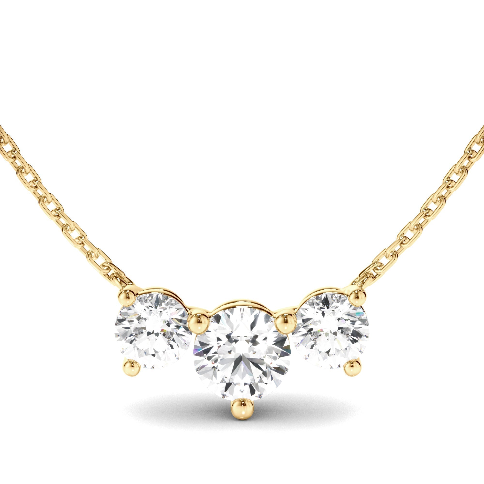 Round Brilliant Cut Diamond Trilogy Necklet
