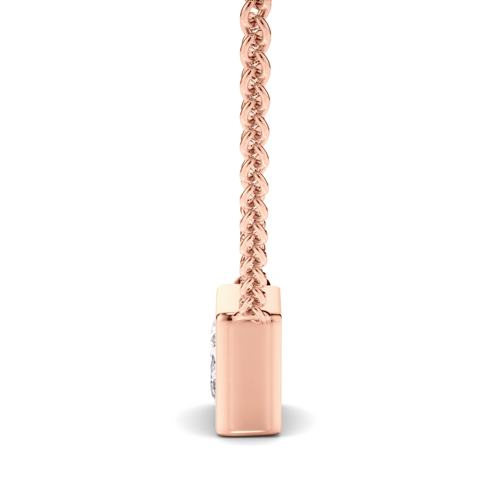 Princess Cut Diamond Bezel Set Necklet