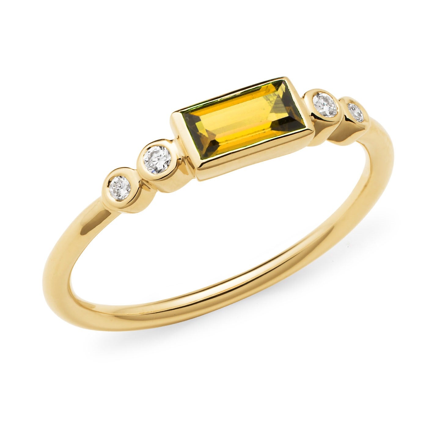 9ct Yellow Gold Citrine and Diamond ring
