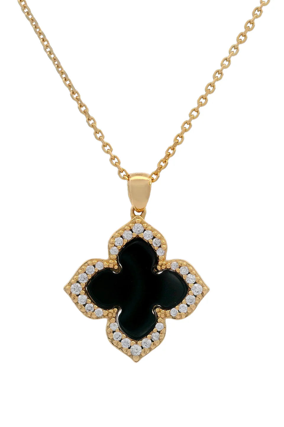 Georgini Midnight Velvet Black Agate Fairwater Yellow Gold Plated Pendant