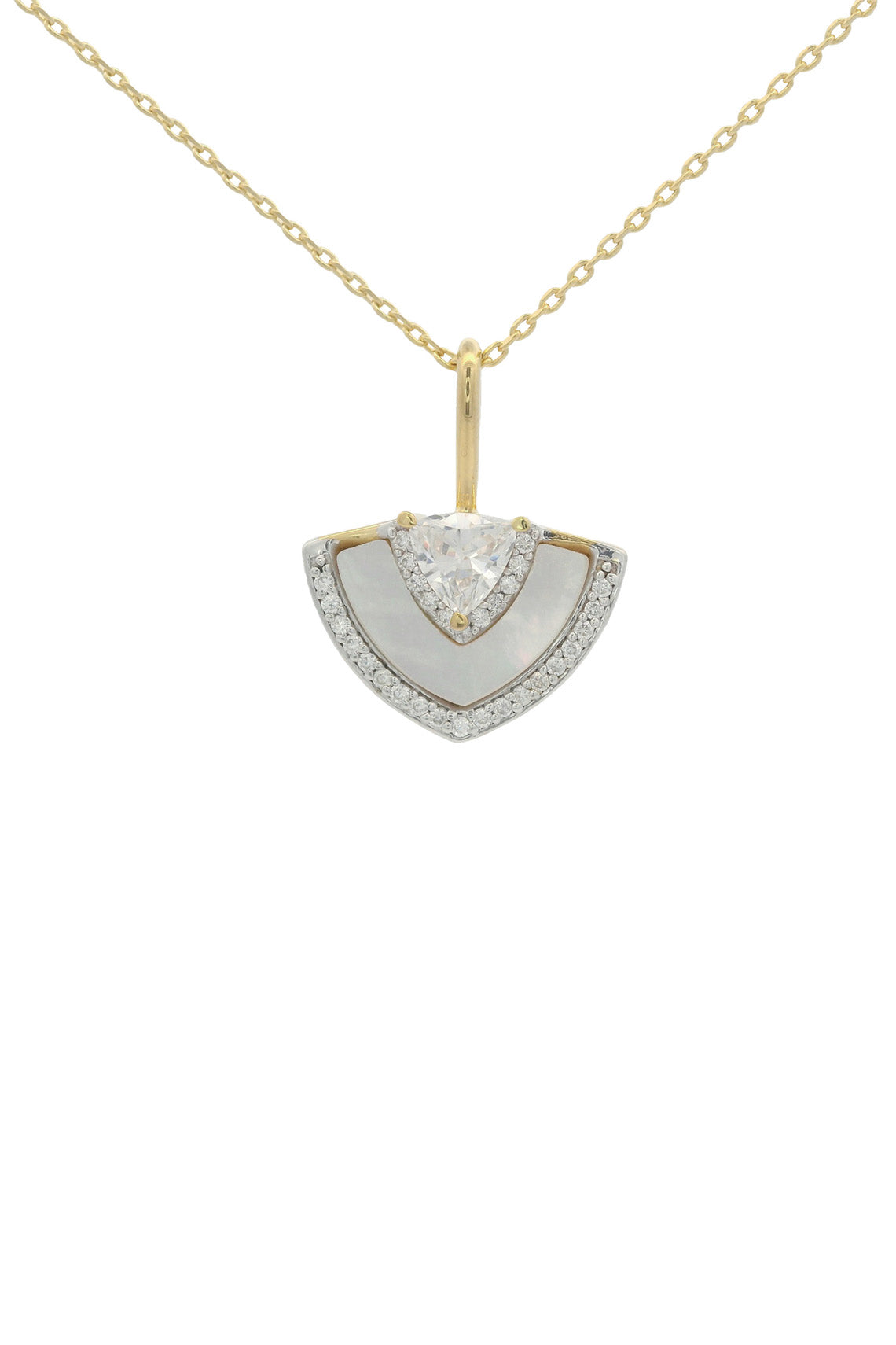 Georgini Chic Noel Mother of Pearl Fan Pendant Gold