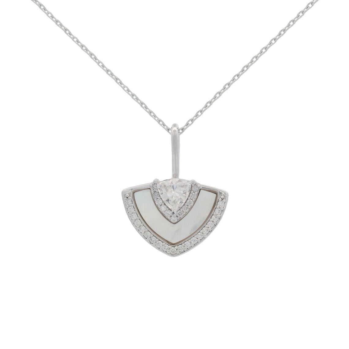 Georgini Chic Noel Silver Mother of Pearl Fan Pendant