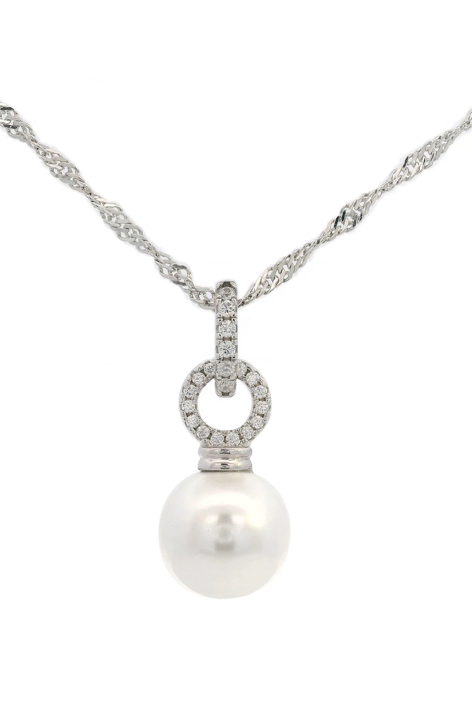 Georgini Adagio Duo Pearl Silver Pendant and Chain