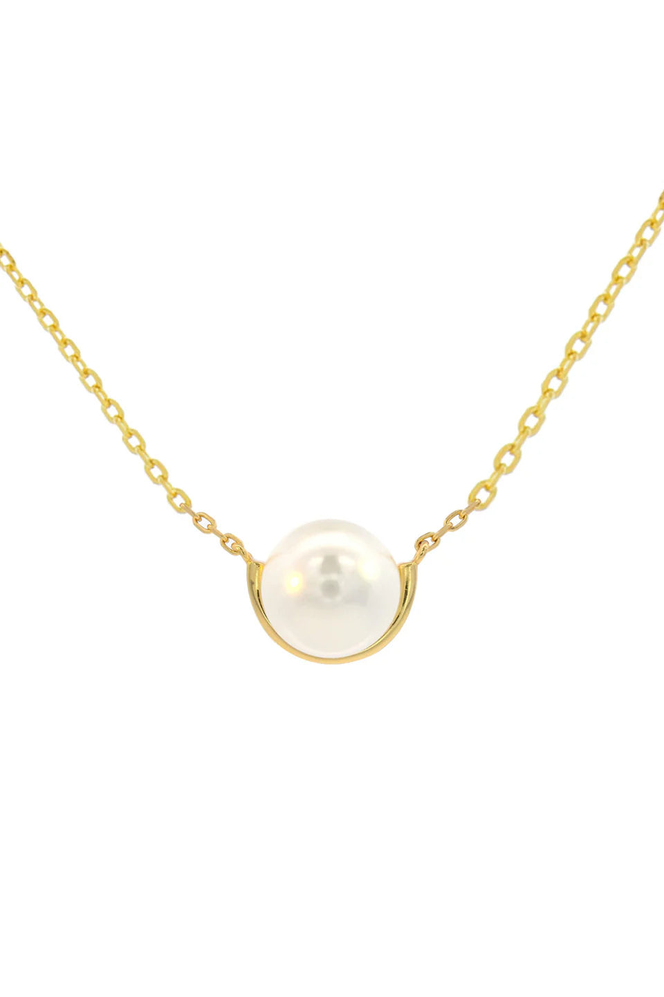 Georgini Adagio Cresent Yellow Gold Plated Nine-2-Five Pearl Necklet