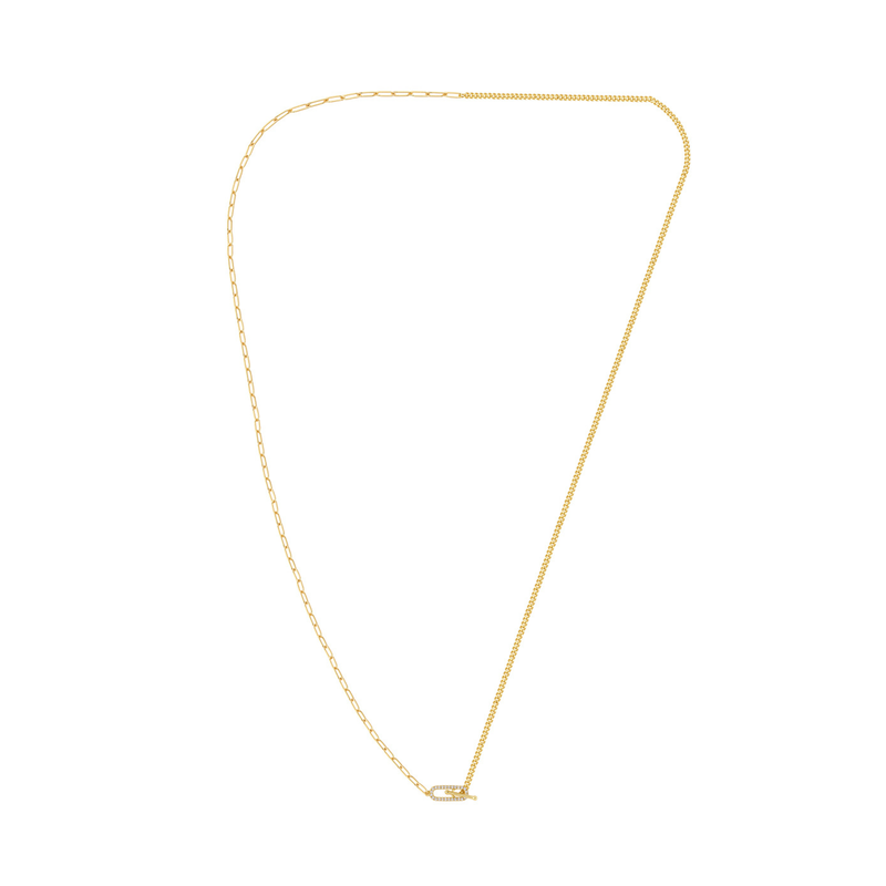 Georgini Alchemy Gold Paperclip Fob Necklet