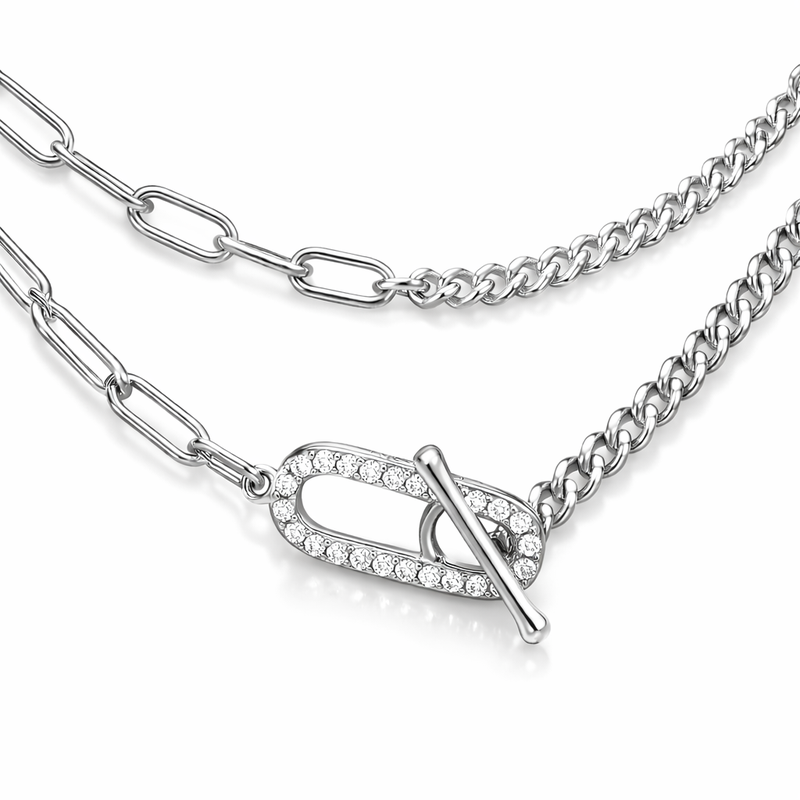 Georgini Alchemy Silver Paperclip Fob Necklet