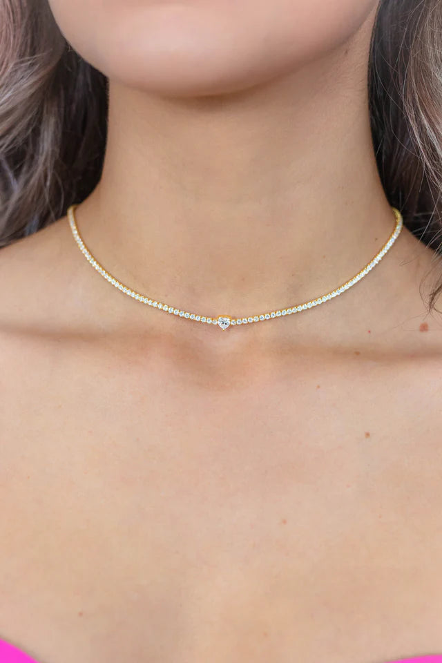 Georgini Sweetheart Gold Plated Tennis Necklet