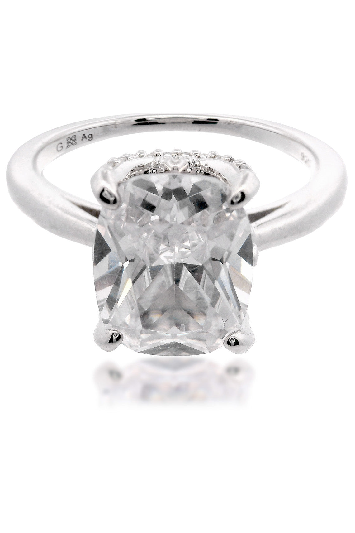 Georgini Sydney Soirée Elaine Cushion Cut Ring Silver