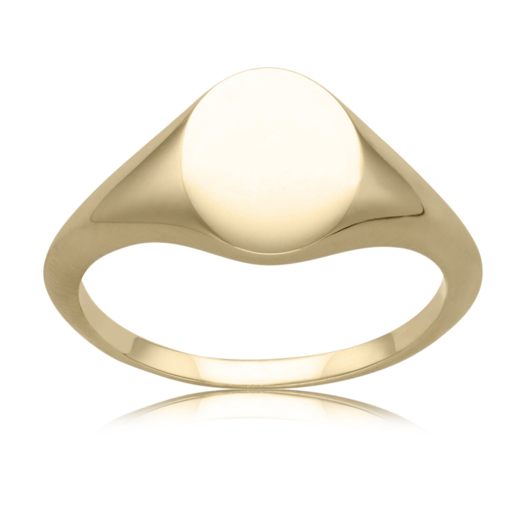 9ct Yellow Gold Oval Signet ring, size O