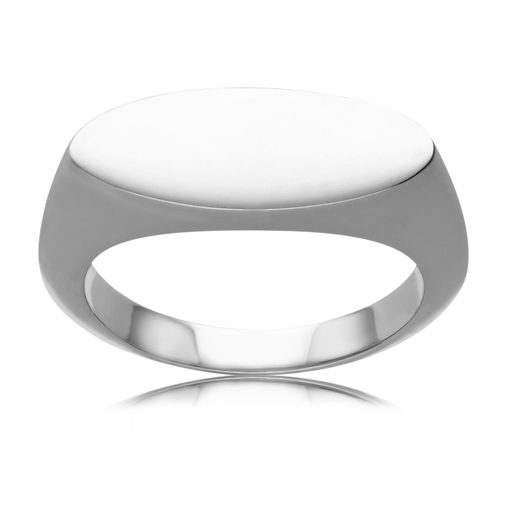 Sterling silver Marquis shaped signet ring, size P