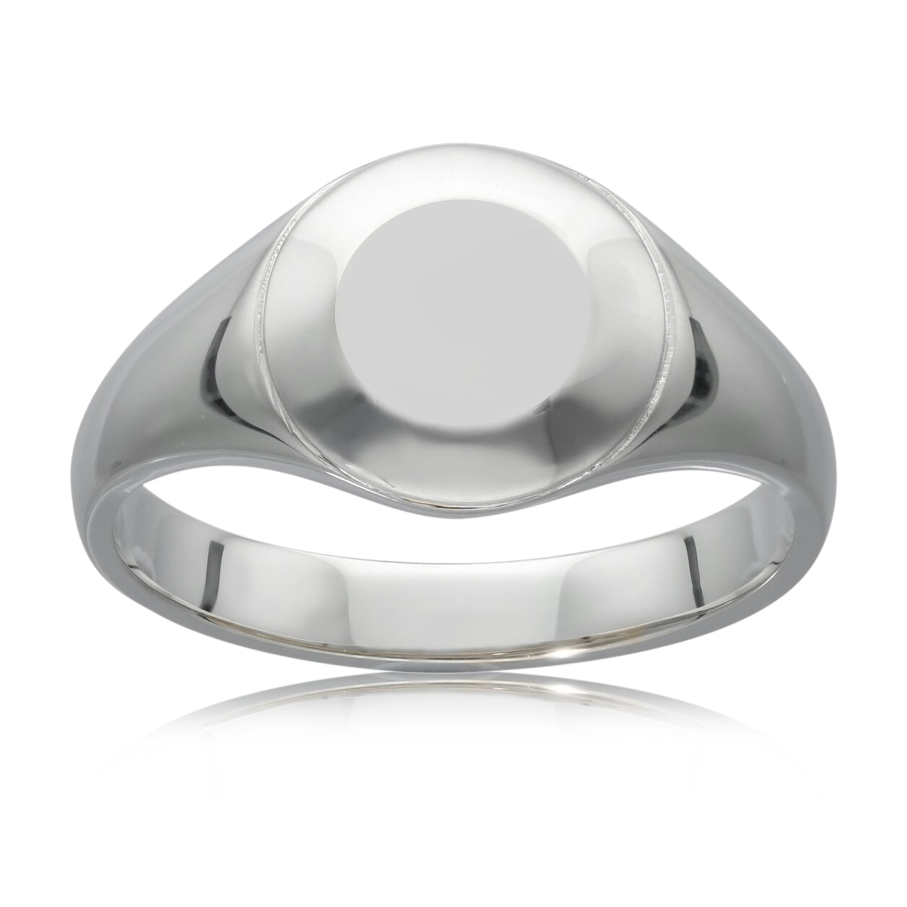 Sterling Silver Round signet ring, size Q