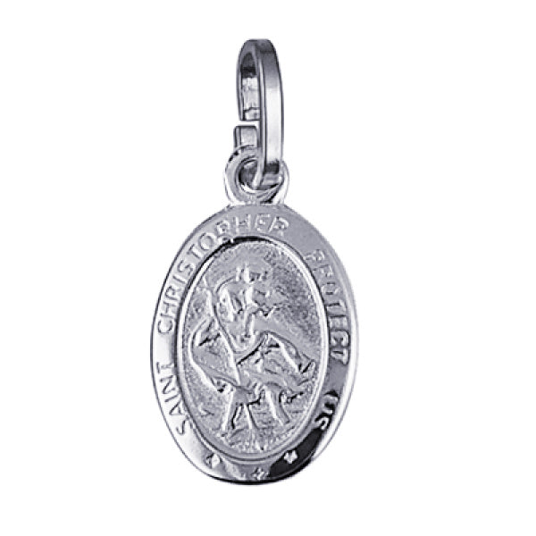 Sterling Silver St Christopher Medallion, 12mm