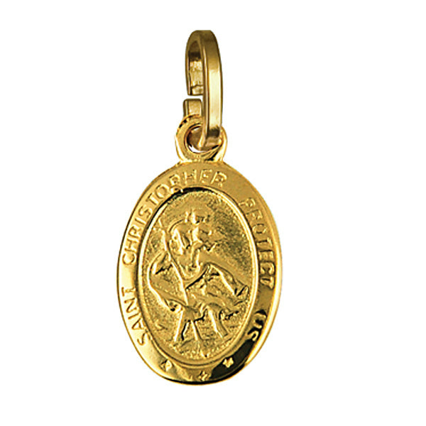 9ct Yellow Gold Oval St Christopher Charm