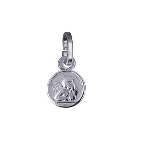 Sterling Silver Guardian Angel Charm, 8mm