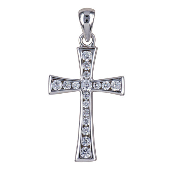 Sterling Silver Cubic Zirconia Cross Pendant