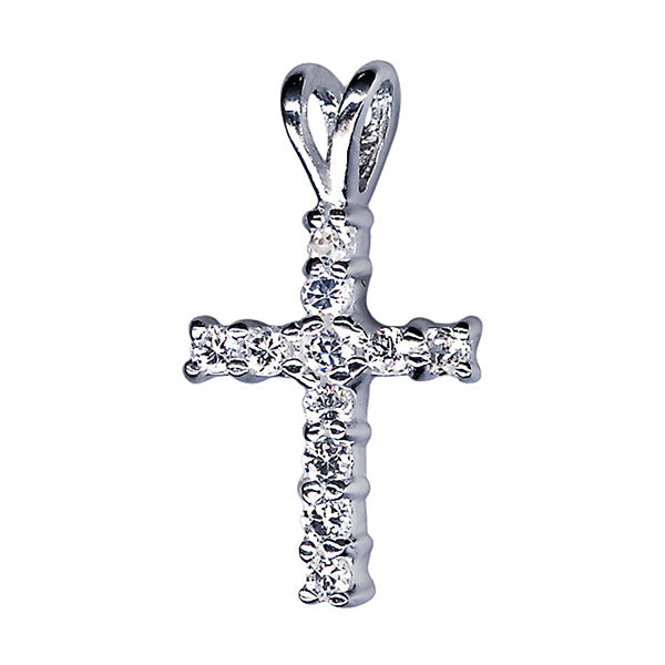 Sterling Silver Cubic Zirconia Cross Pendant