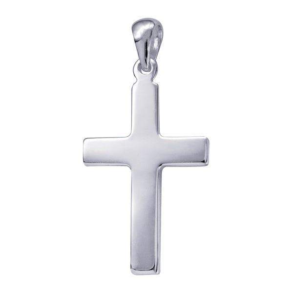 Sterling Silver Flat Cross, 24mm