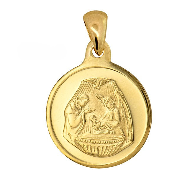 9ct Yellow Gold Round Baptism Charm