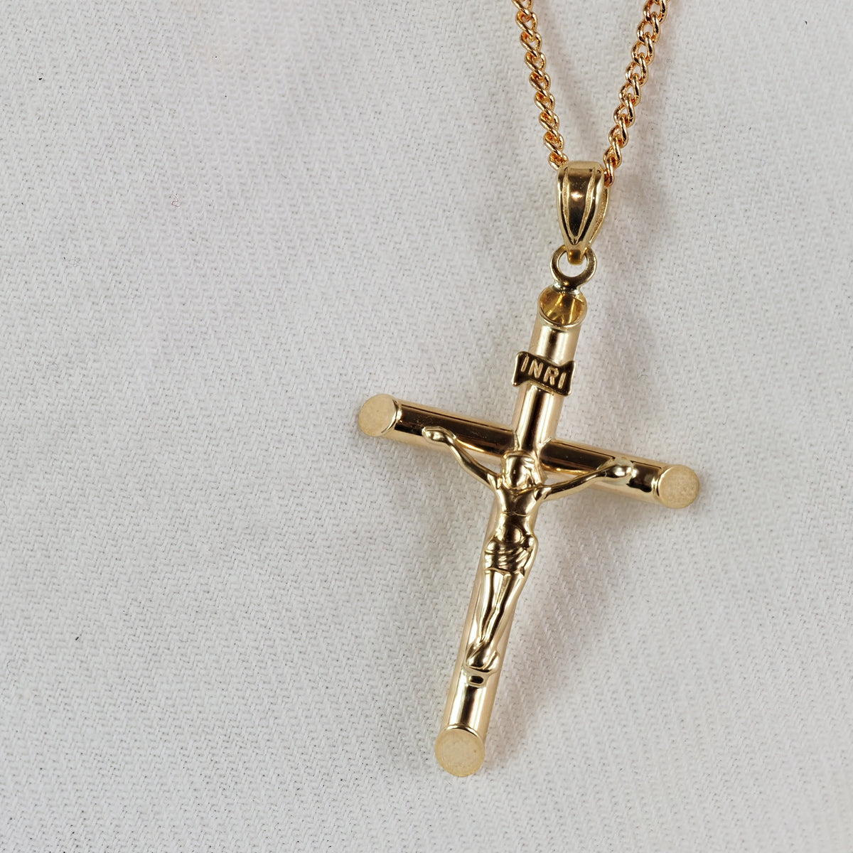 9ct Yellow Gold Hollow Crucifix, 28mm