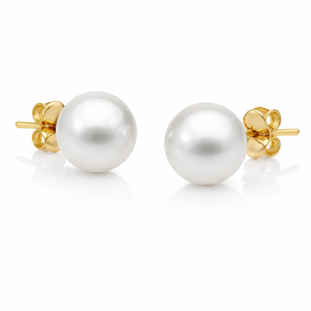 Autore 18ct Yellow Gold South Sea Pearl Stud Earrings, 11mm