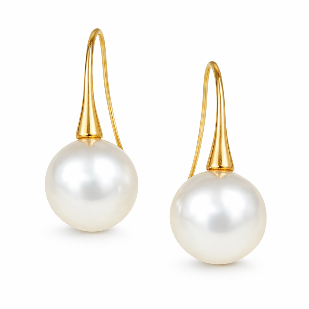 Autore 18ct Yellow Gold South Sea Pearl Drop Earrings, 11mm