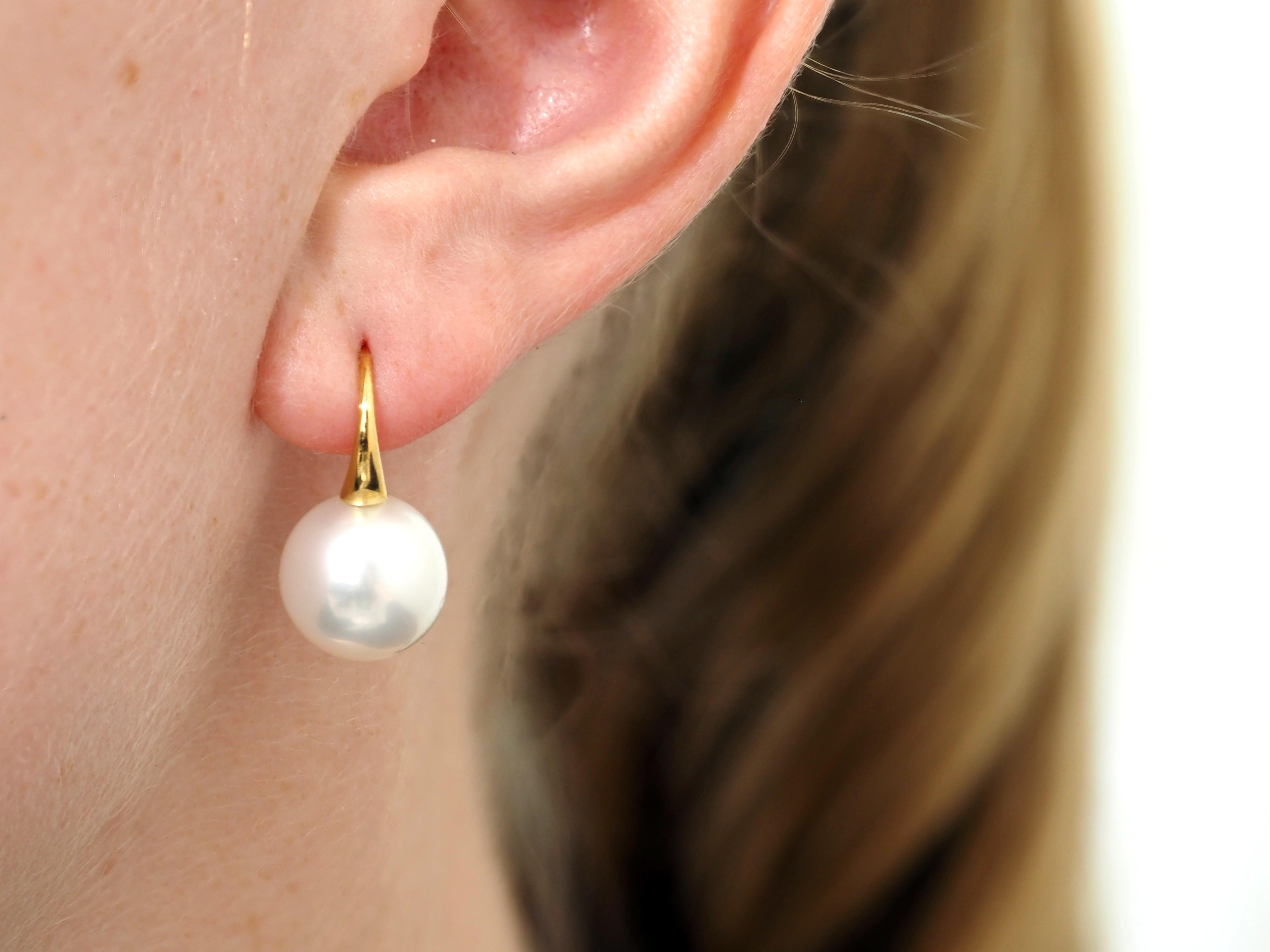 Autore 18ct Yellow Gold South Sea Pearl Drop Earrings, 11mm