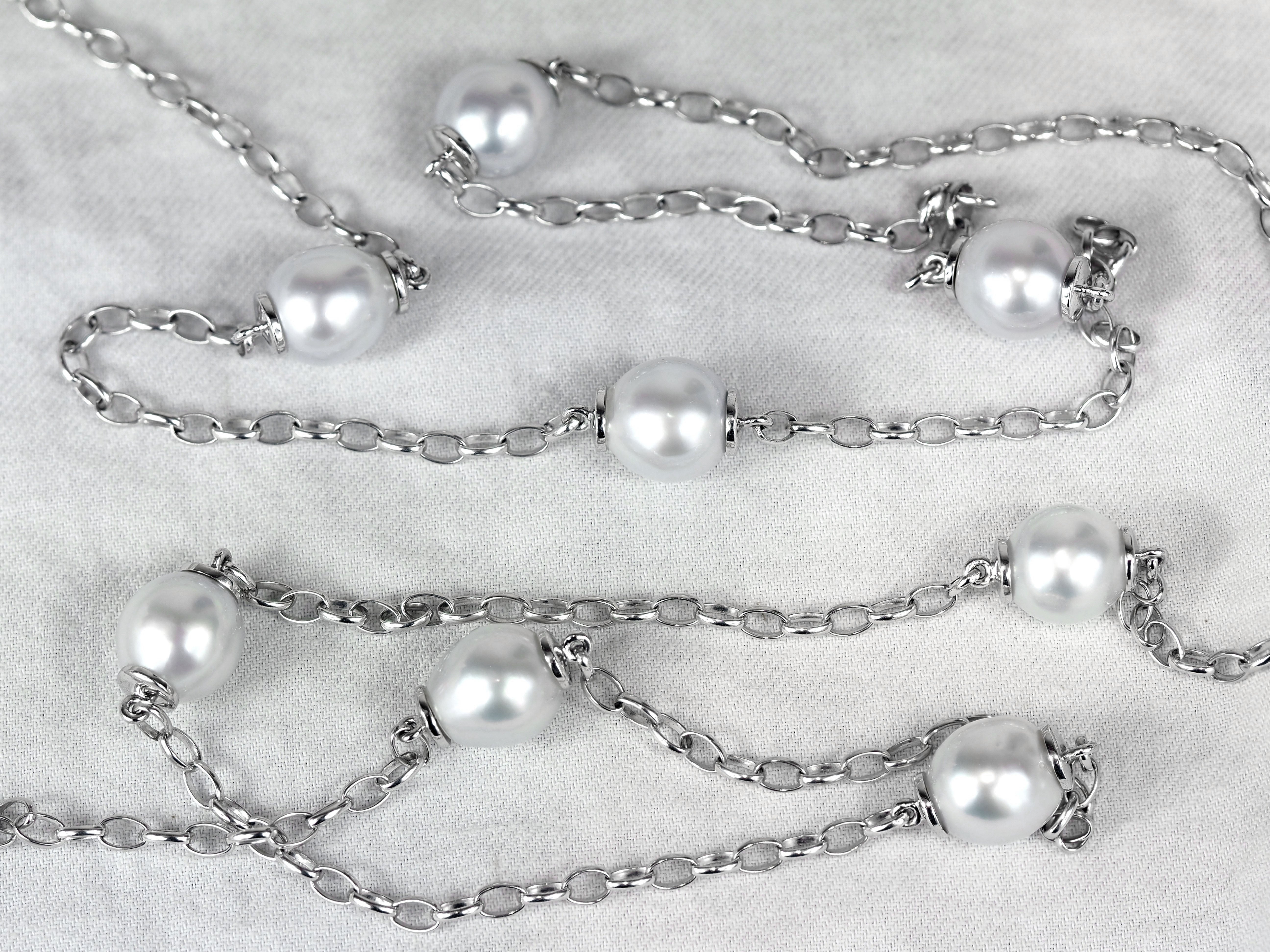 Autore Sterling Silver South Sea Pearl Necklet, 11mm
