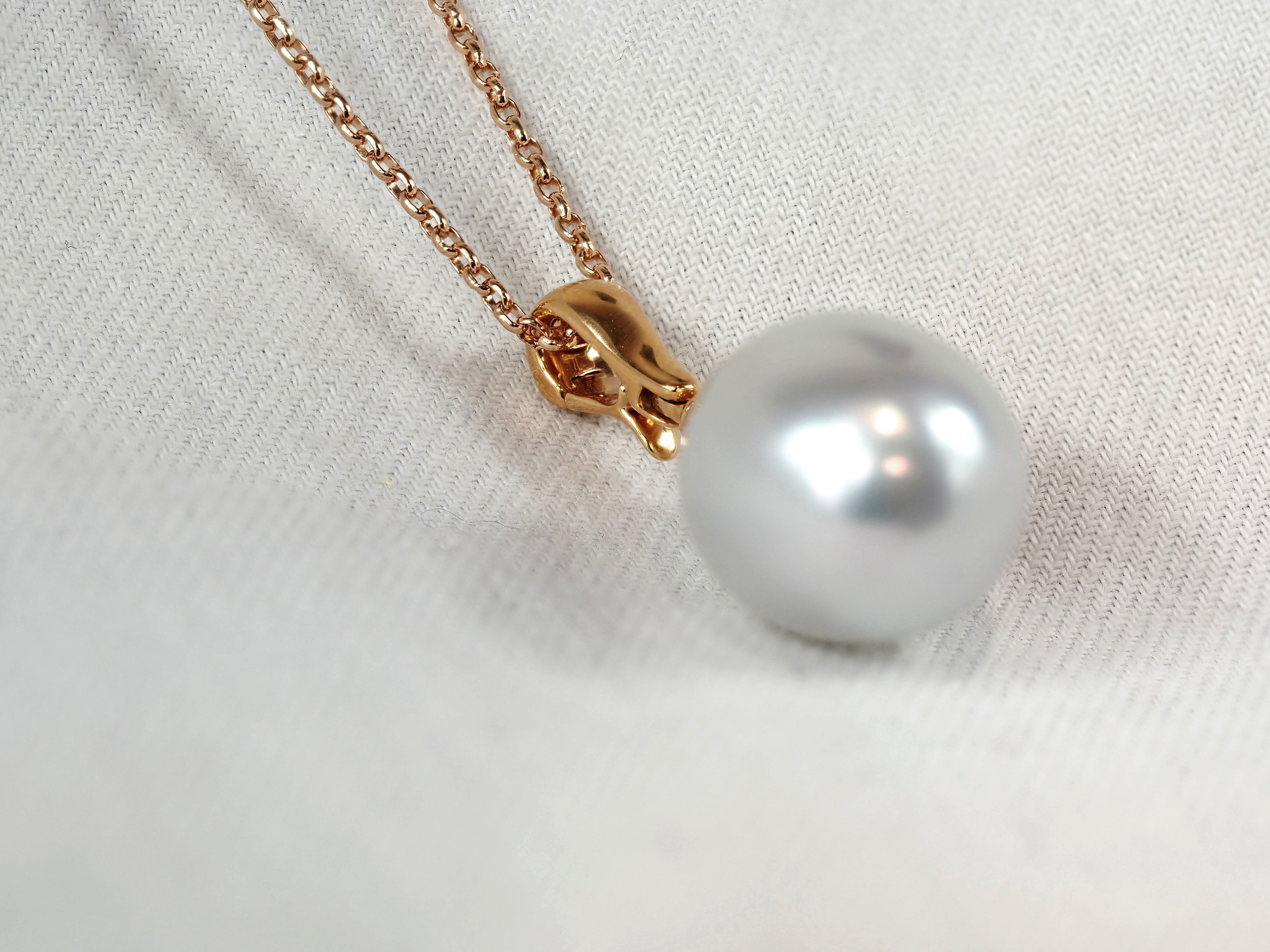 Autore 18ct Rose Gold South Sea Pearl Pendant, 13mm
