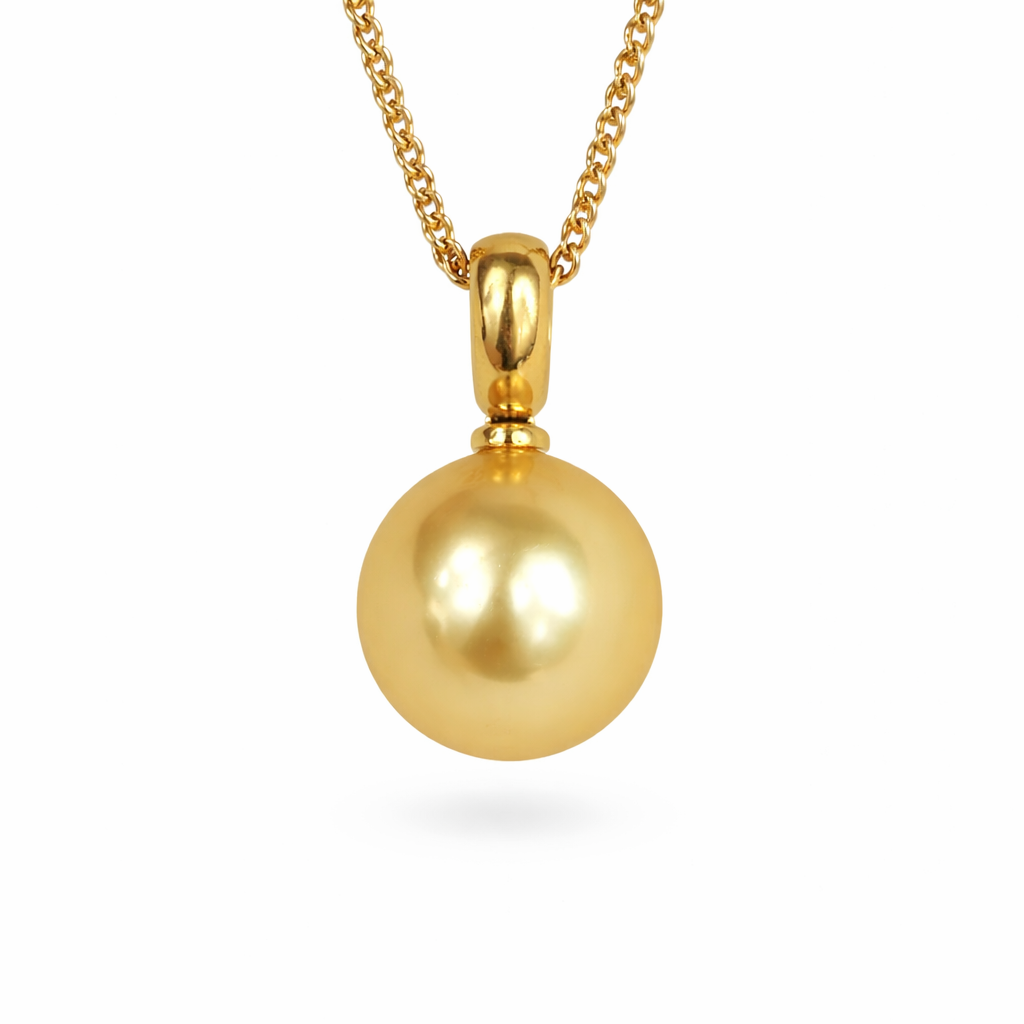 Autore 18ct Yellow Gold South Sea Gold Pearl Pendant, 11mm