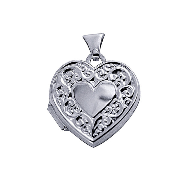 Sterling Silver Engraved Heart Locket