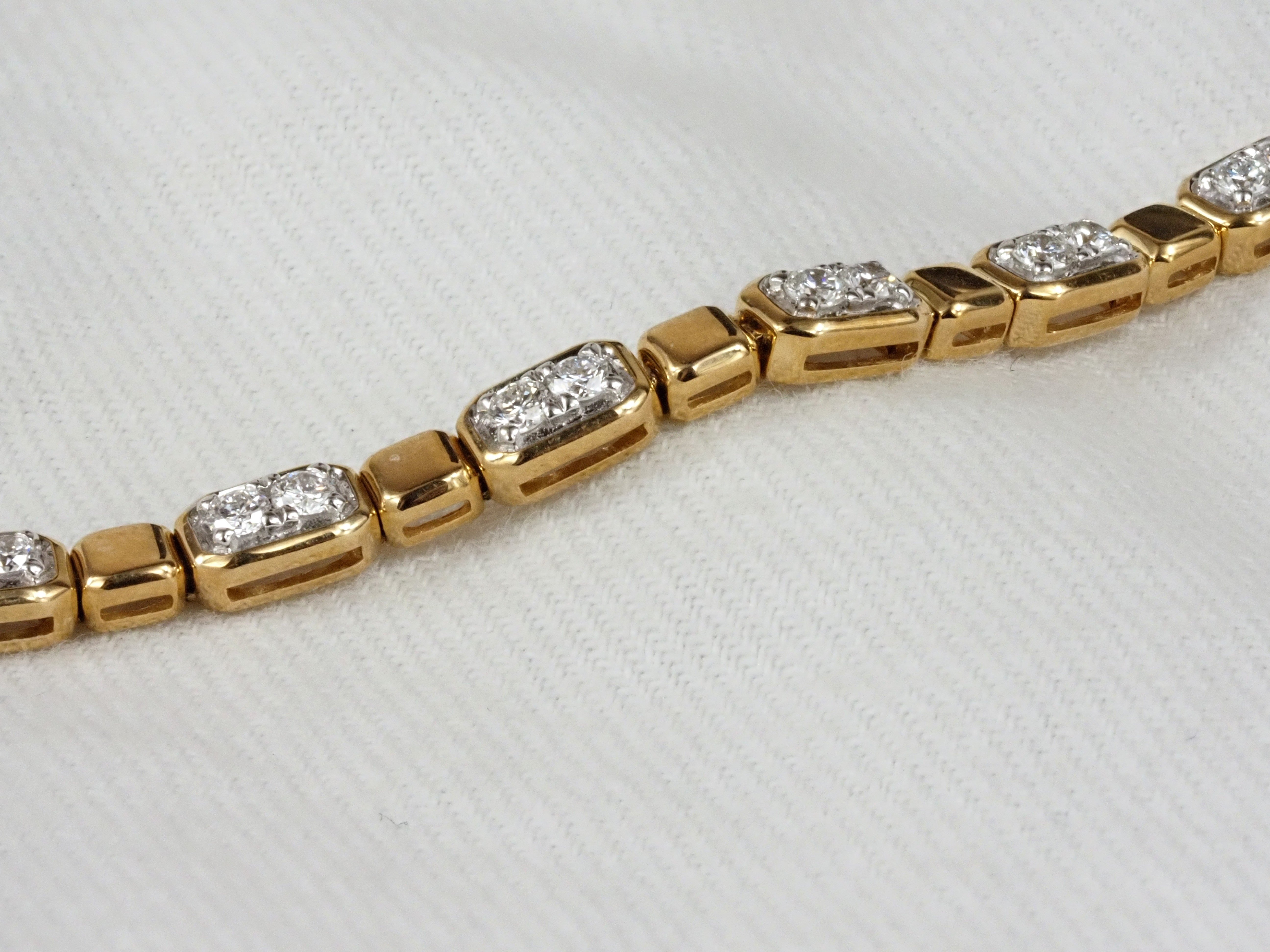 10ct Yellow Gold Lab-Grown Diamond Bracelet, 1ct Total