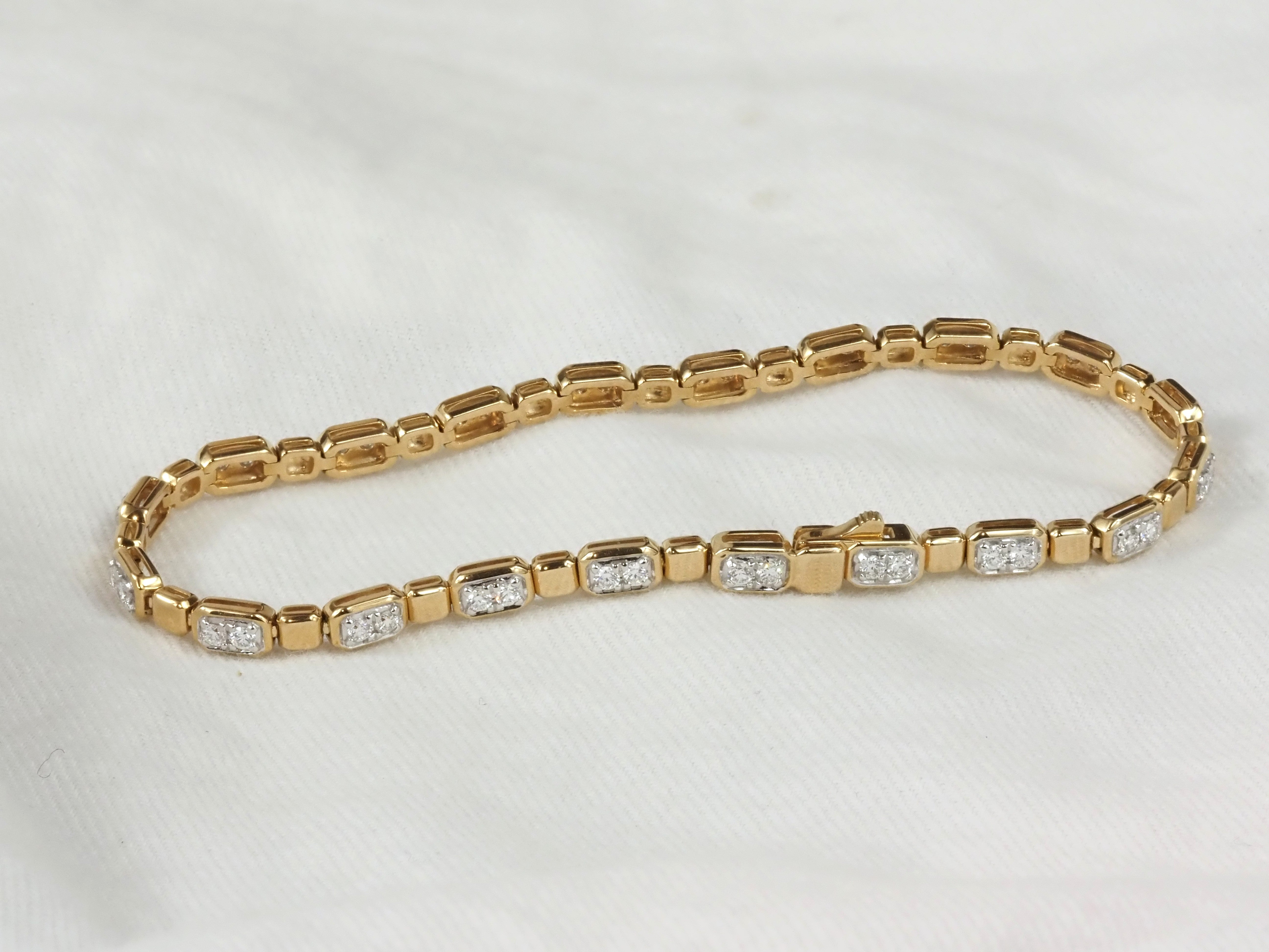 10ct Yellow Gold Lab-Grown Diamond Bracelet, 1ct Total