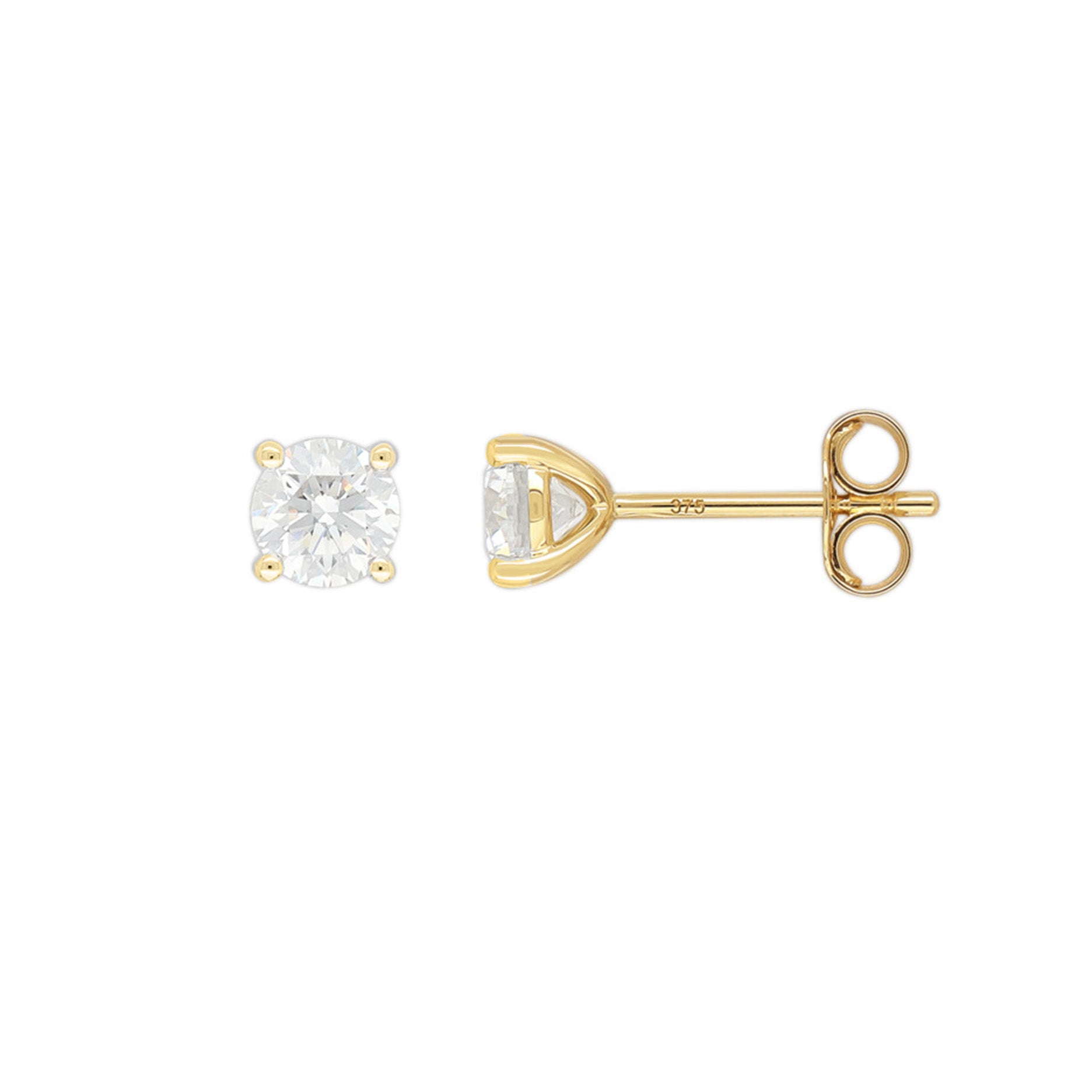 9ct Yellow Gold Lab-Grown Diamond Stud Earrings, 1.05ct total