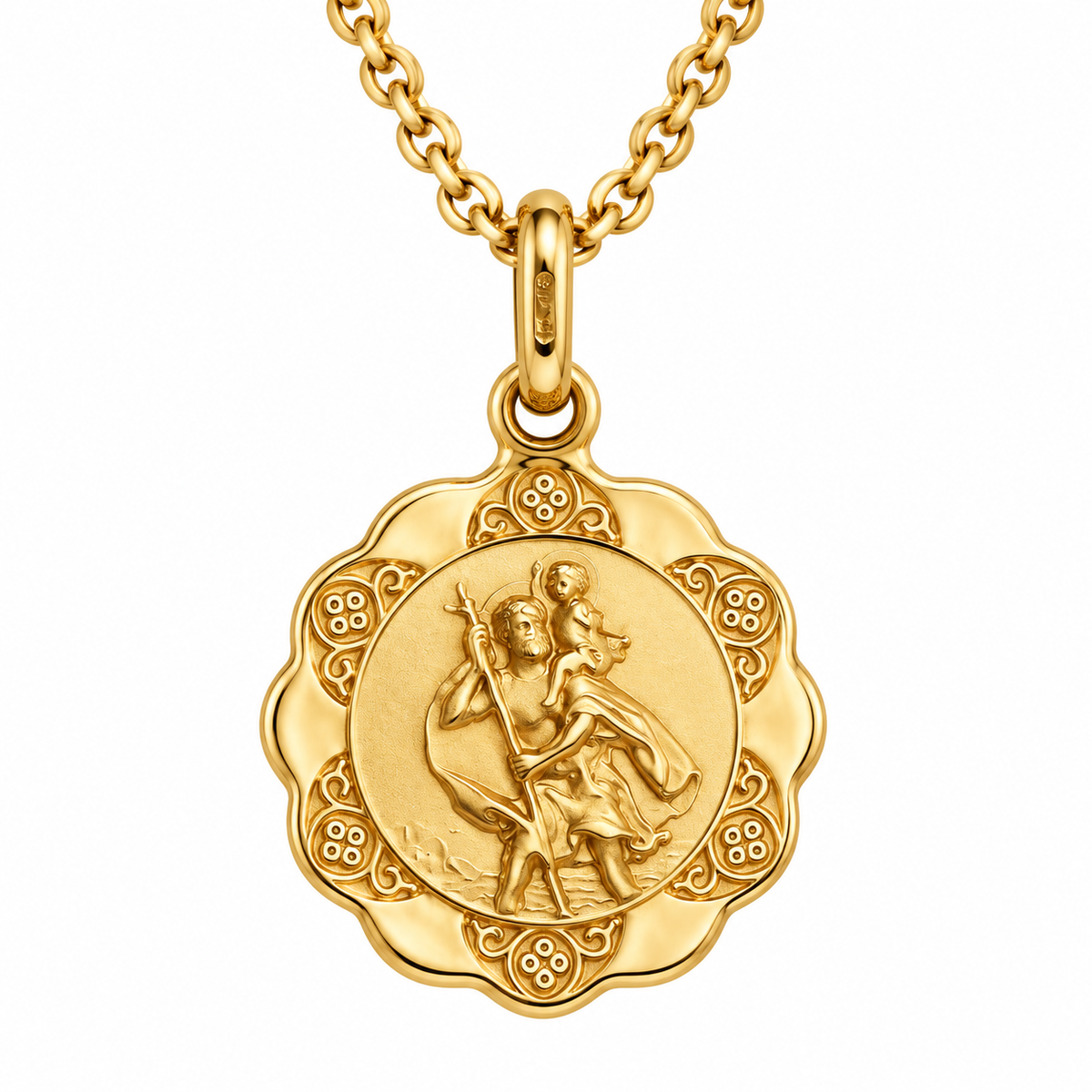 9ct Yellow Gold St Christopher Pendant