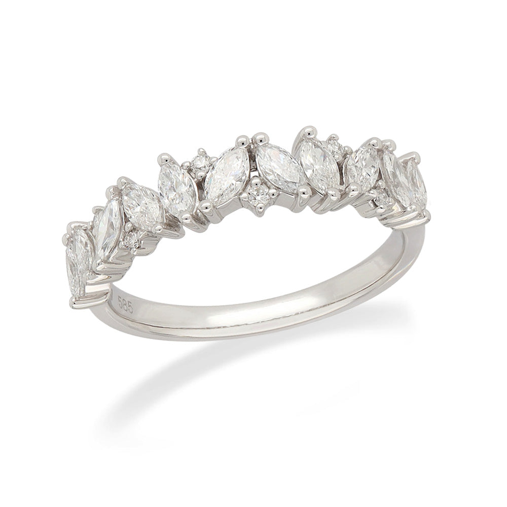 9ct White Gold Lab-Grown Diamond Ring, 0.38 carats total.
