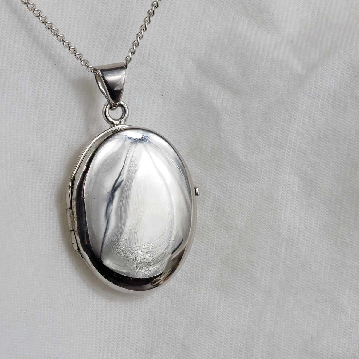 Sterling Silver Oval Memorial Locket