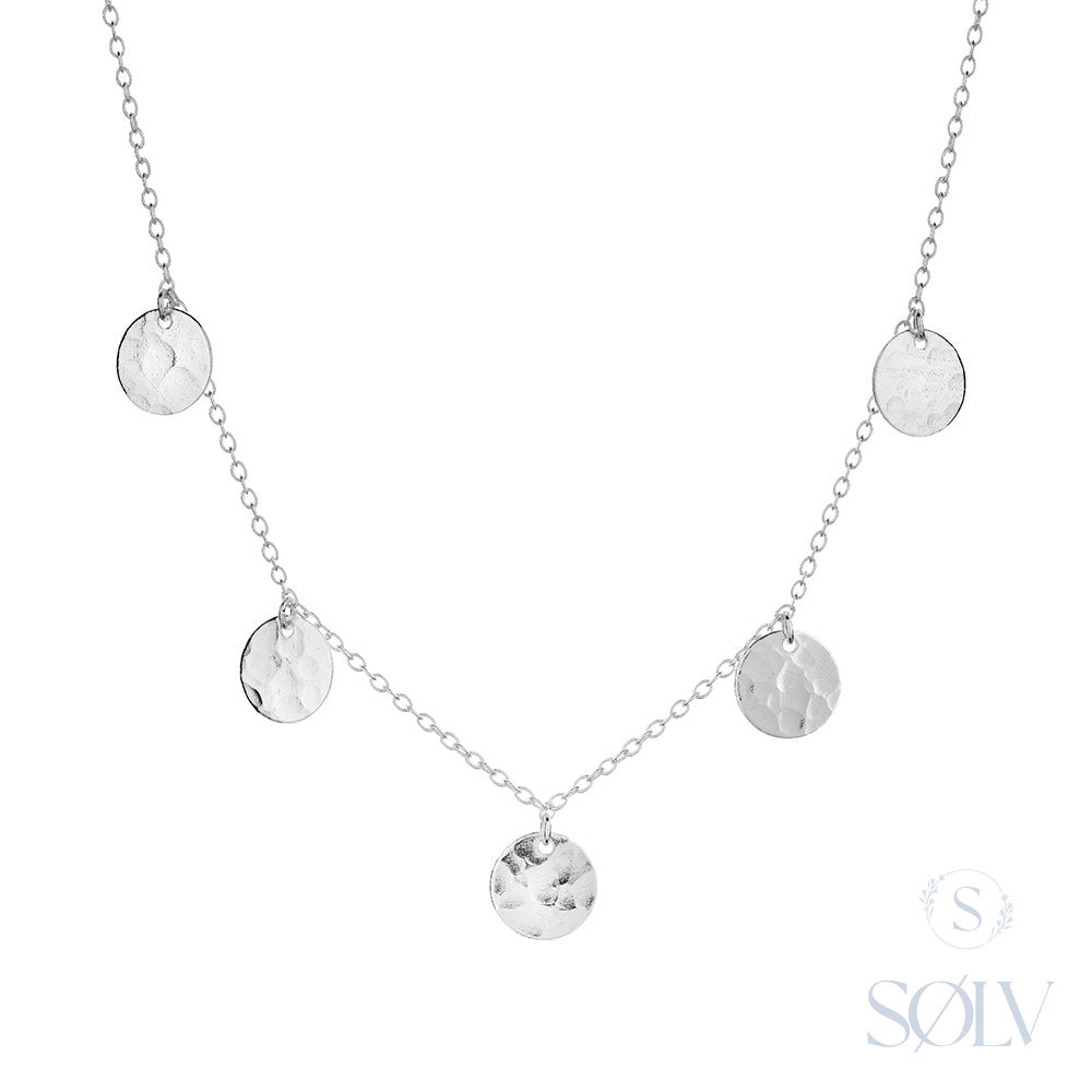 Solv Sterling Silver Disc Necklet
