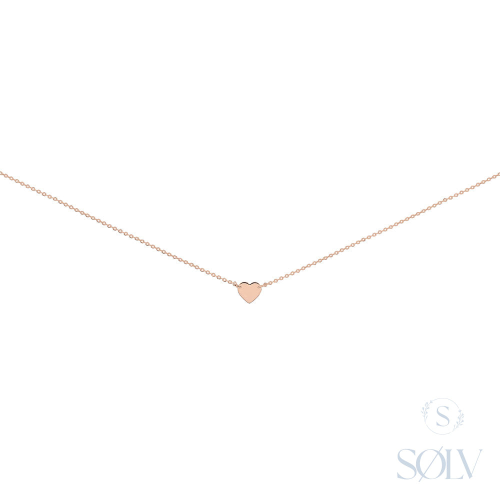 Solv Sterling Silver Gold Plated Mini Heart Choker Necklet