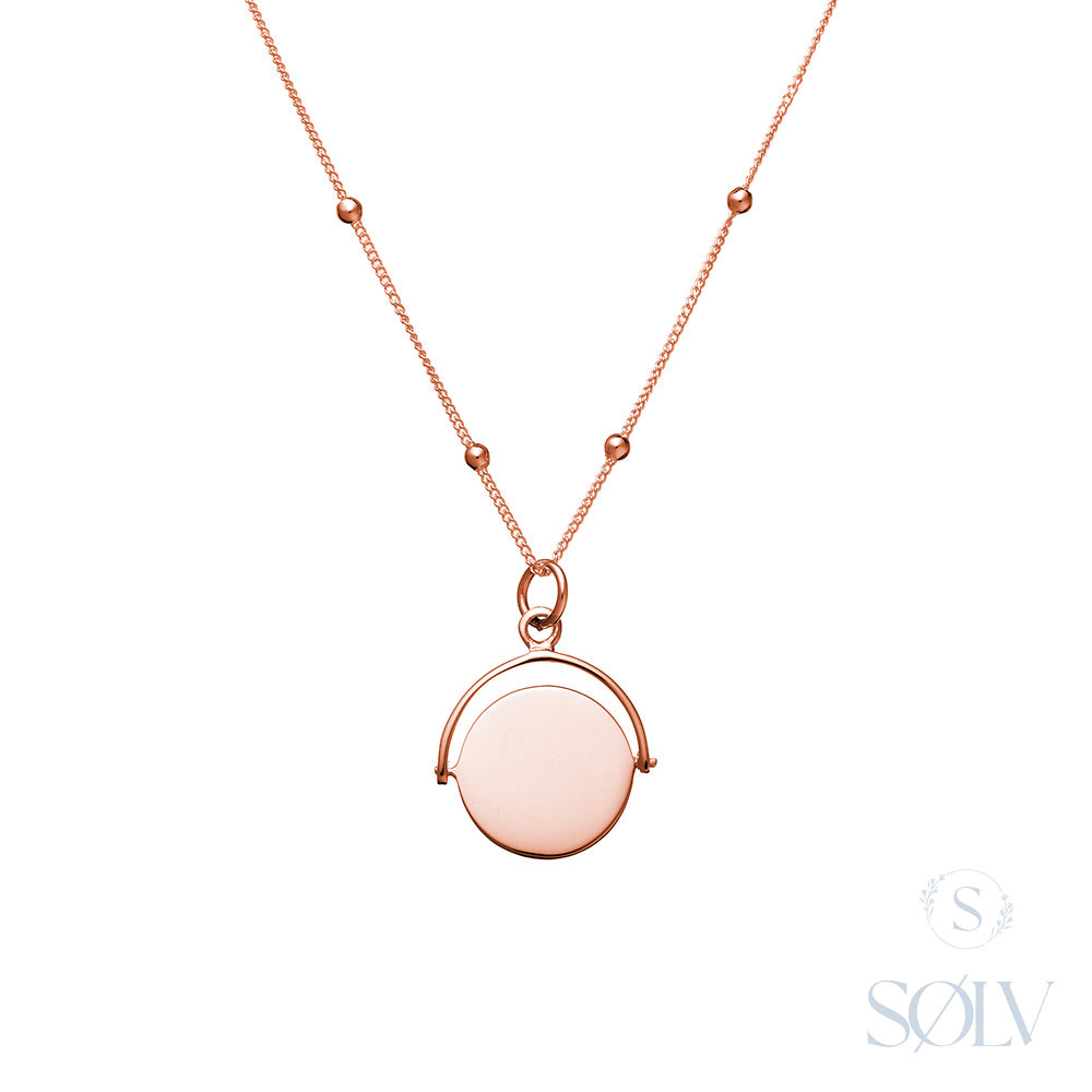 Solv Sterling Silver Gold Plated Spinning Disc Necklet