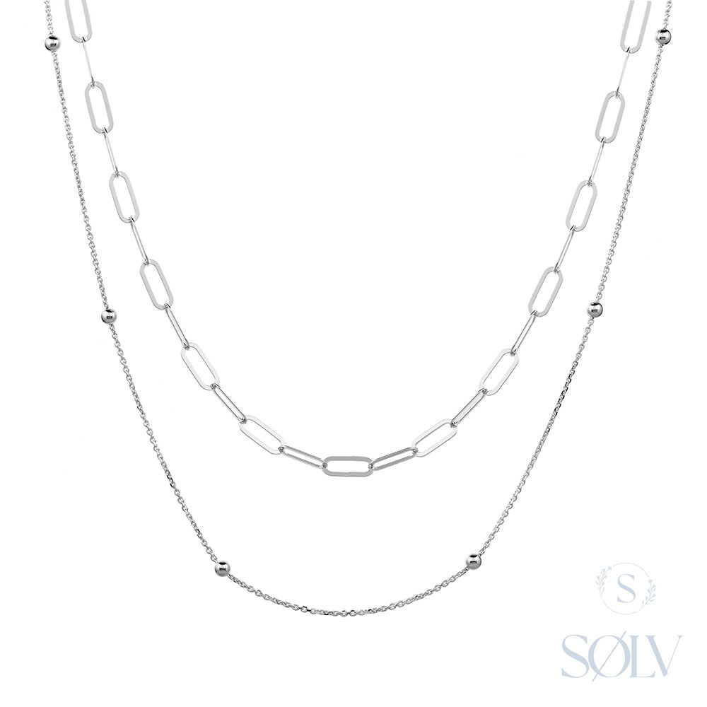Solv Sterling Silver Double Chain