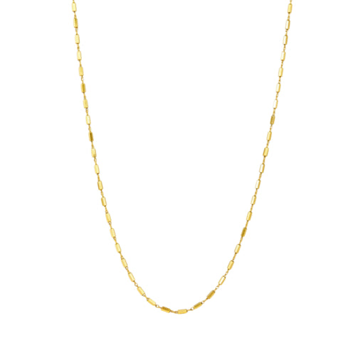 Solv Sterling Silver Gold Plated Tube Necklet, 1mm, 45cm