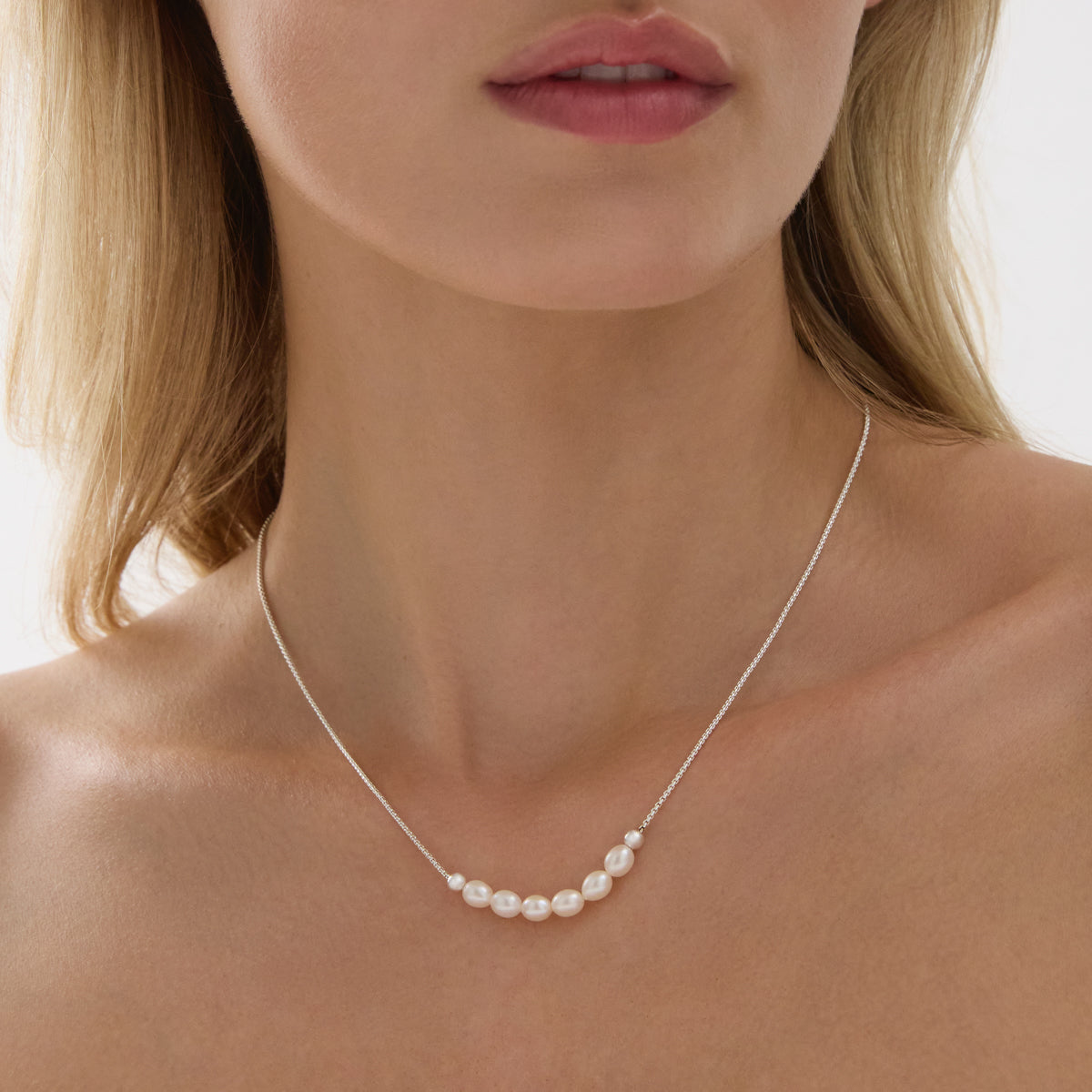 NAJO Shoreline Pearl Necklace Silver