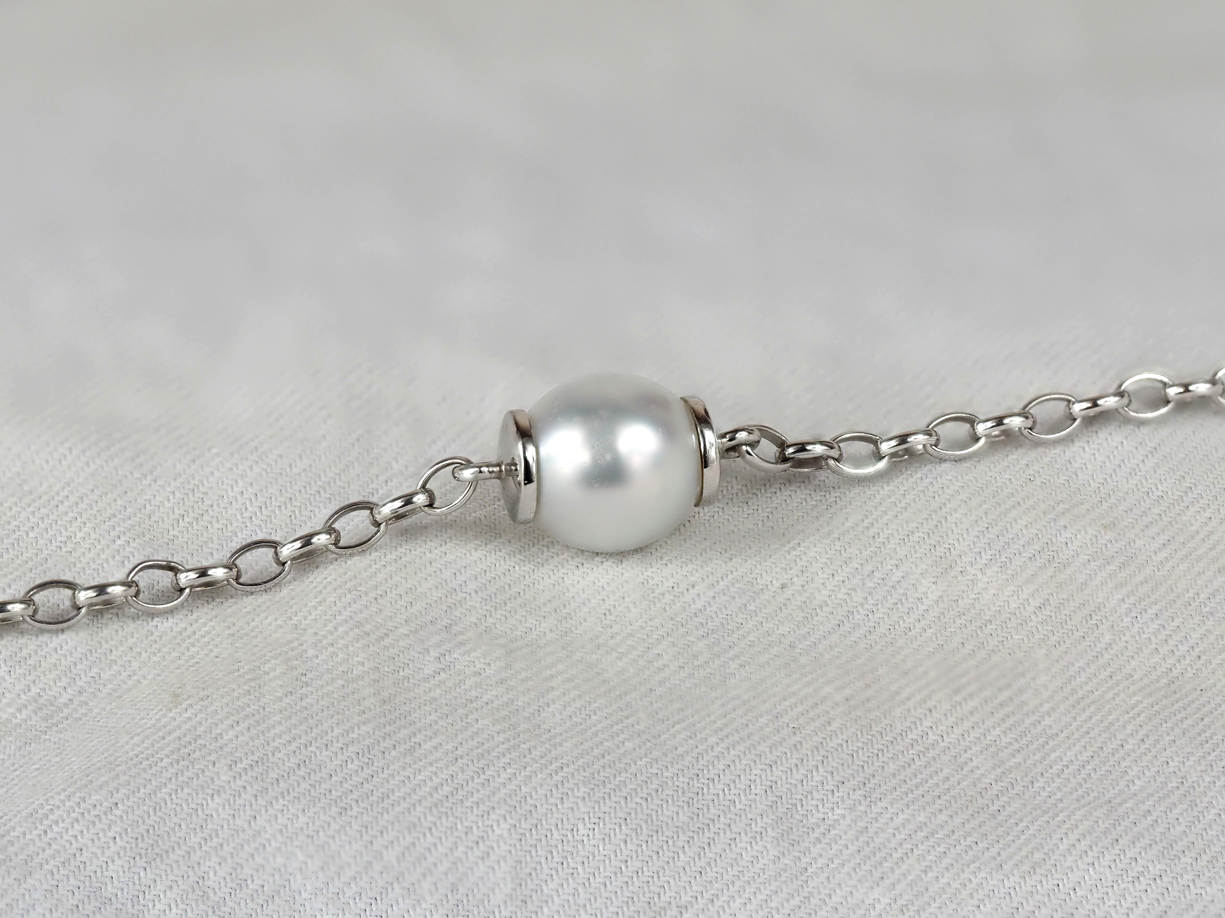 Autore Sterling Silver South Sea Pearl Necklet, 10mm