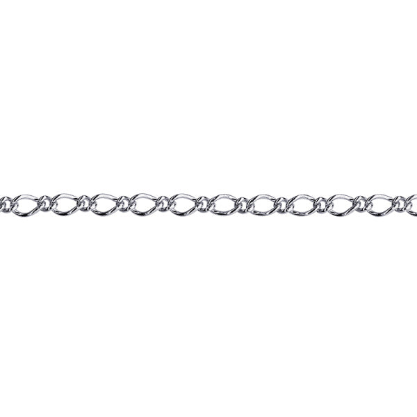 Sterling Silver 1 to 1 Figaro Anklet, 2.7mm, 25cm